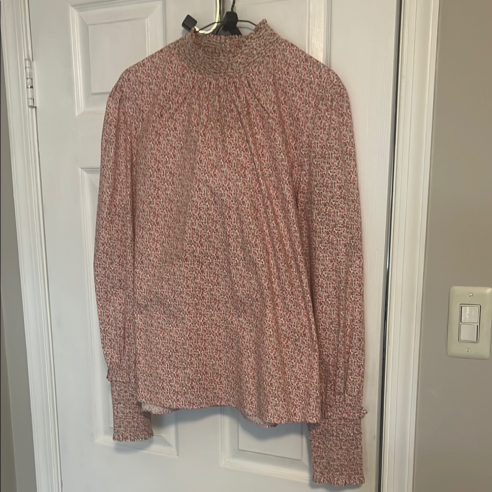 Pomander Place Pink Smocked Long Sleeve Blouse